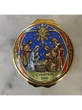 Halcyon Days English Enamels Christmas 2000 Trinket Box Jesus Wise Men